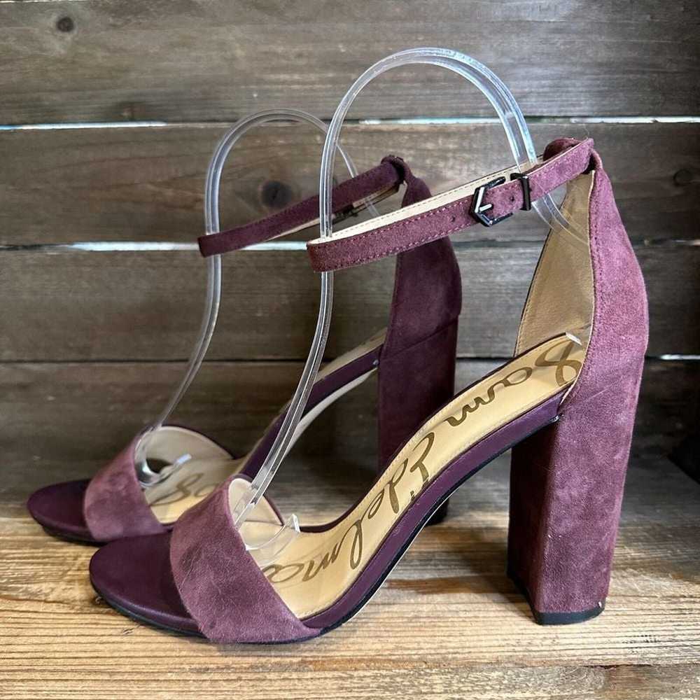 Womens Sam Edelman Yaro Magenta Suede Sandal Heel… - image 2