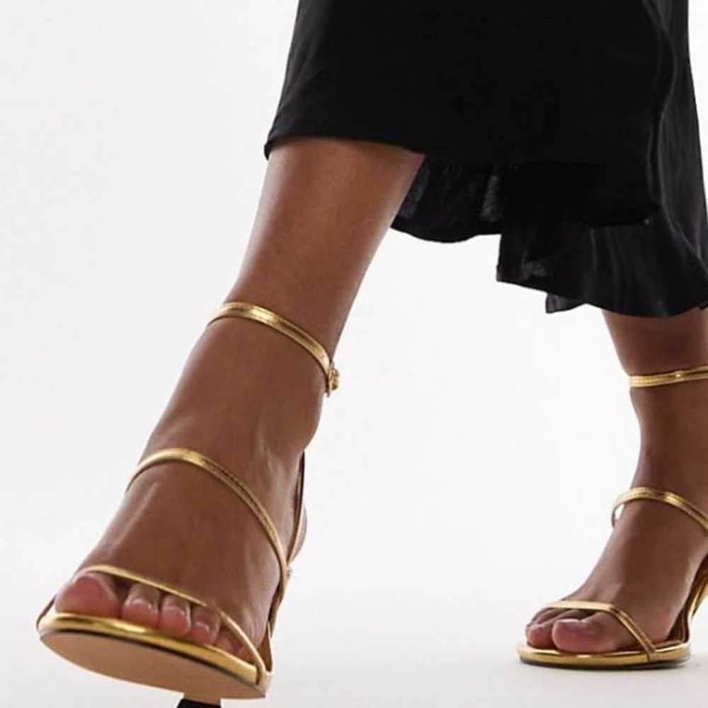 topshop minimal strappy gold heels - image 5