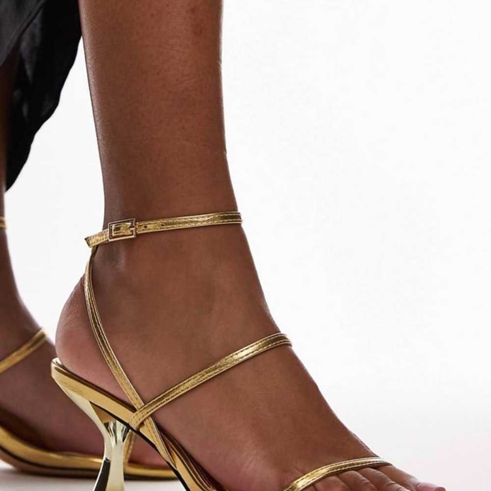 topshop minimal strappy gold heels - image 6