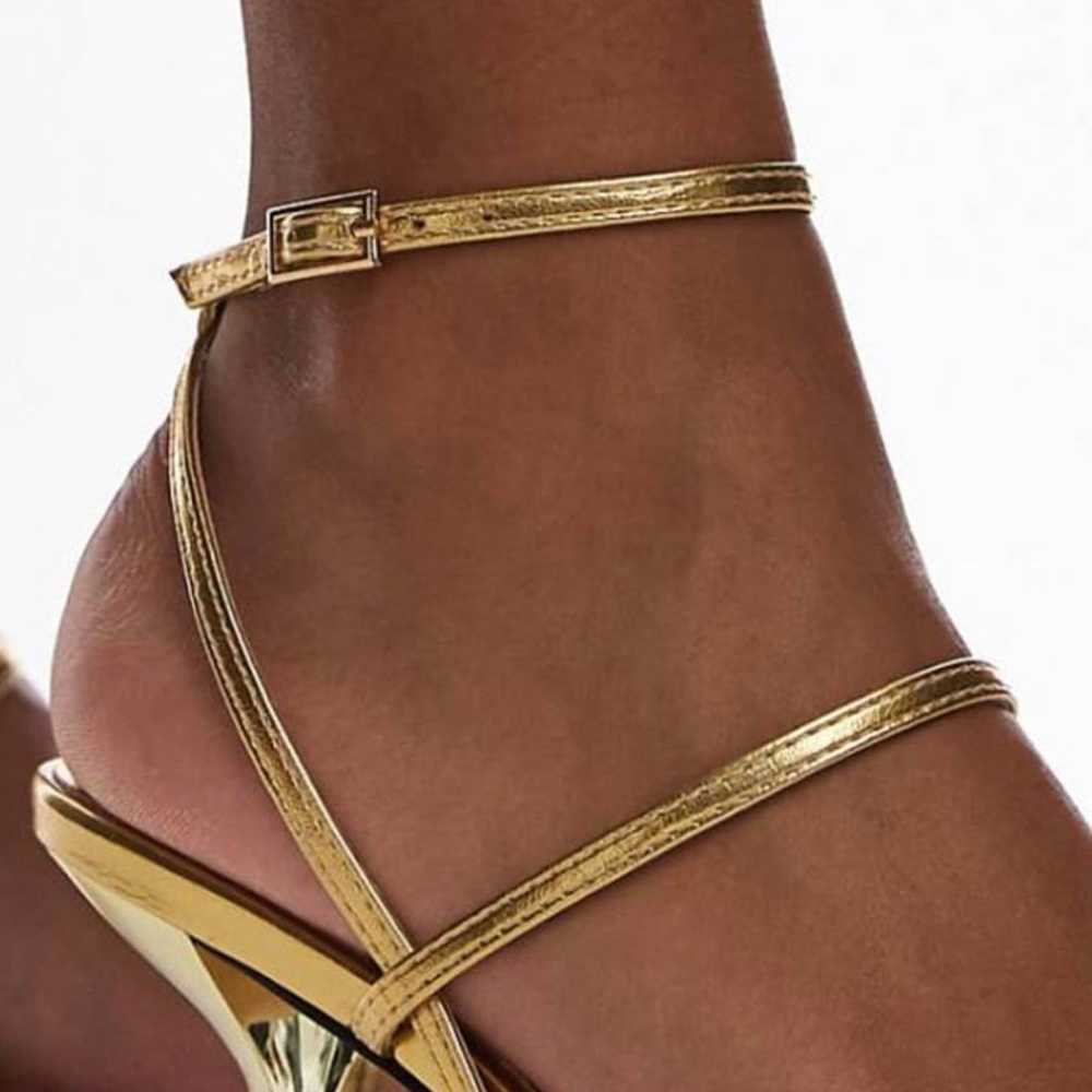 topshop minimal strappy gold heels - image 7