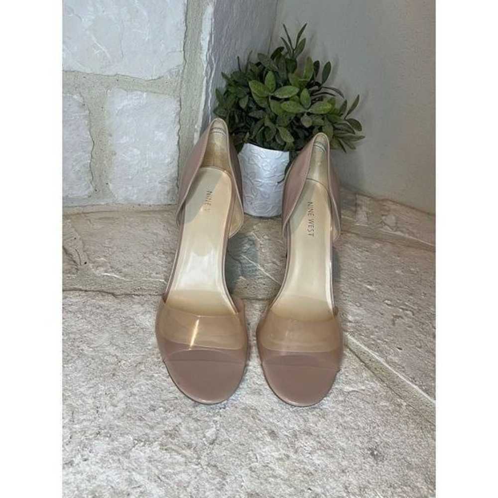 Nine West Nude/light natural round toe heels sz 11 - image 2