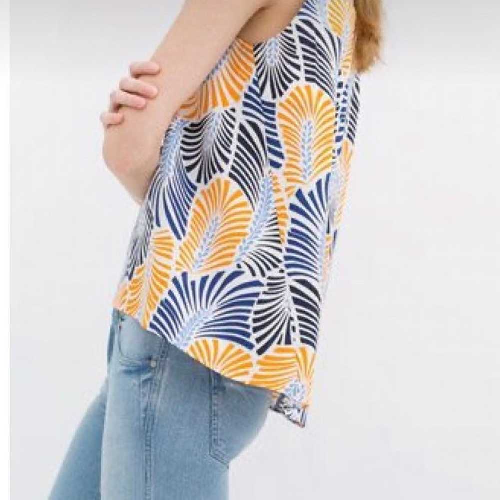 Zara Basic Retro Vintage Style Blue, Orange Palm/… - image 11