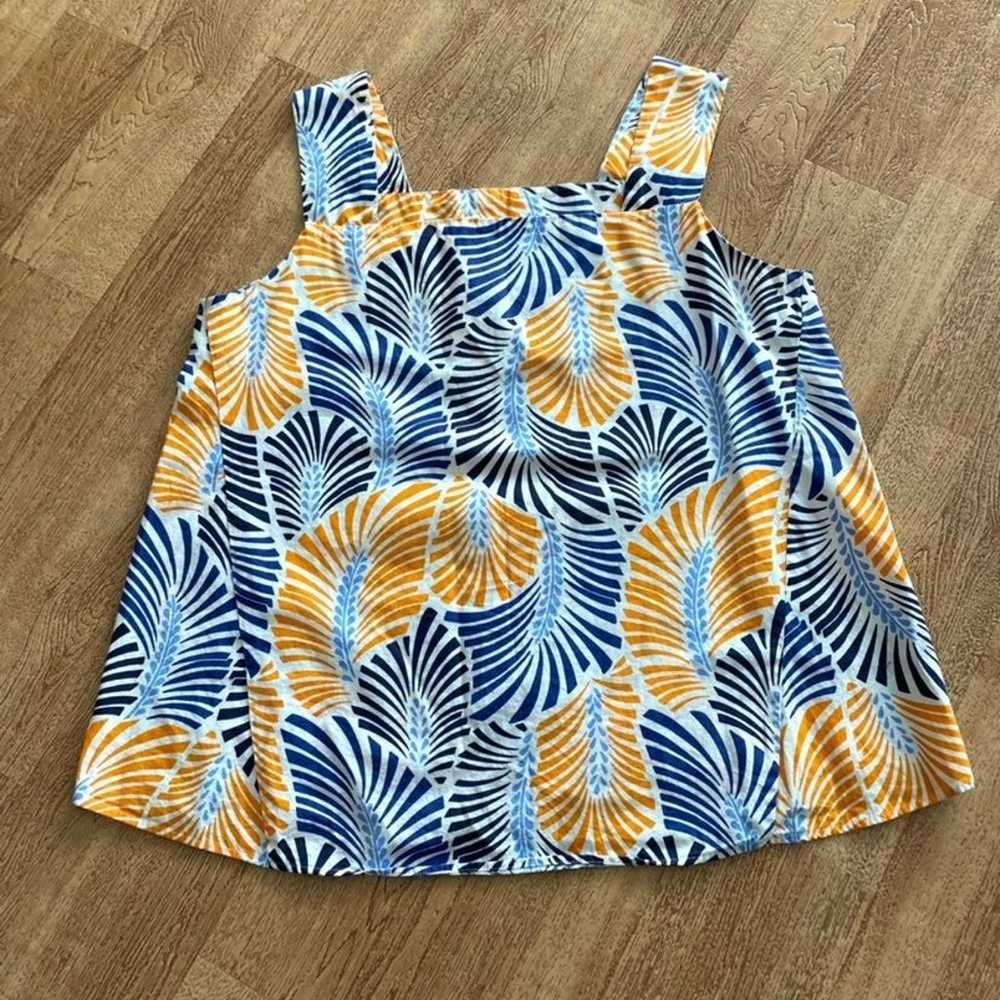 Zara Basic Retro Vintage Style Blue, Orange Palm/… - image 7