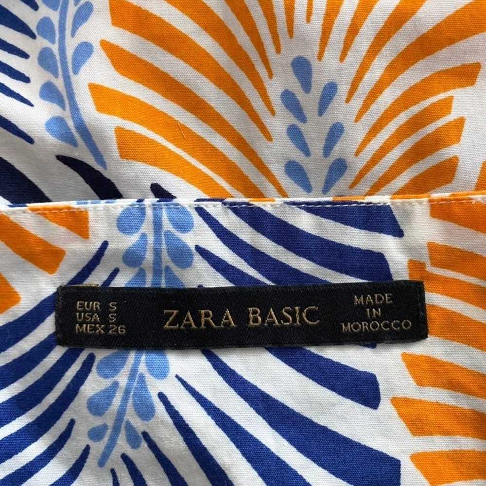 Zara Basic Retro Vintage Style Blue, Orange Palm/… - image 9