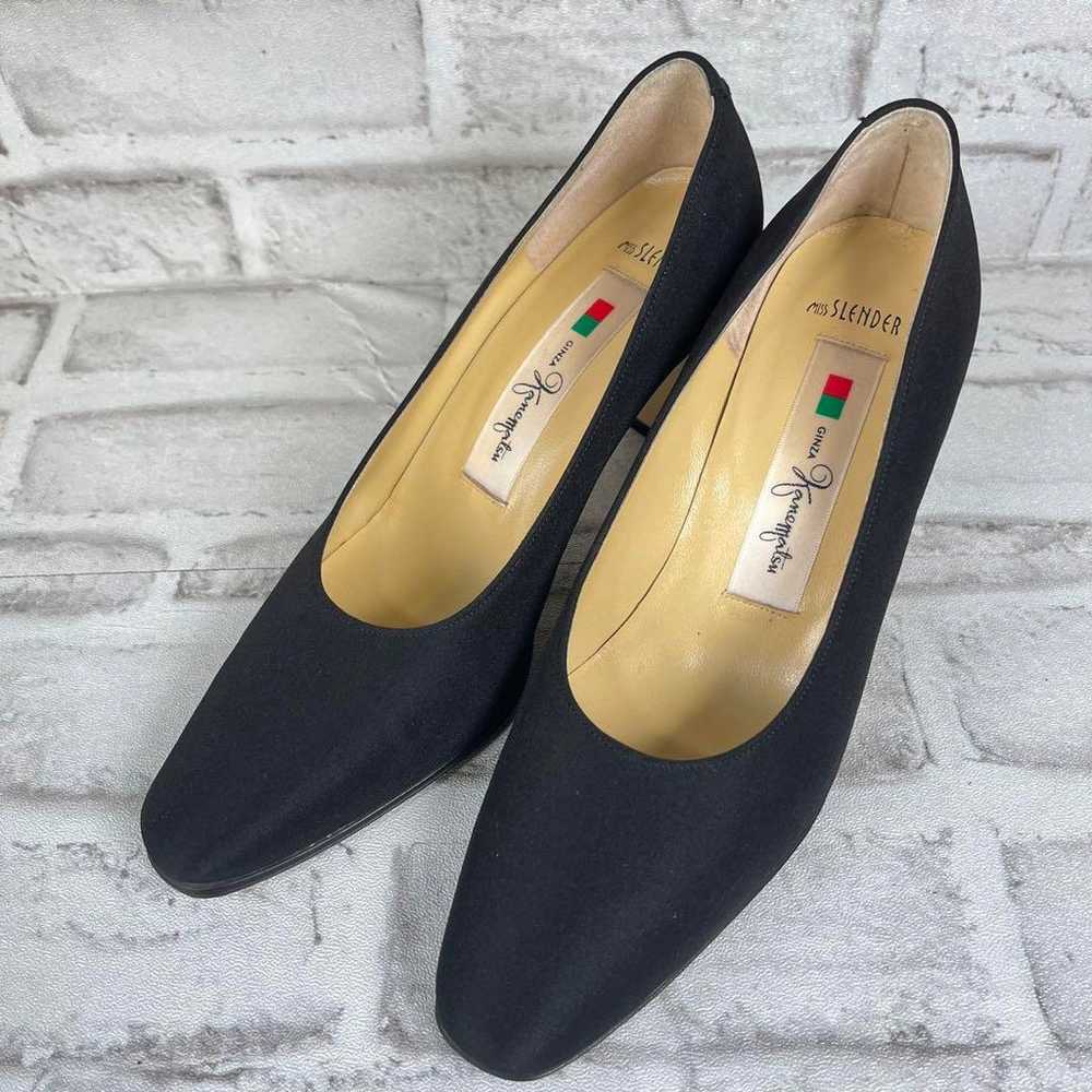 Ginza Kanematsu, black, simple, square-toe pumps … - image 1