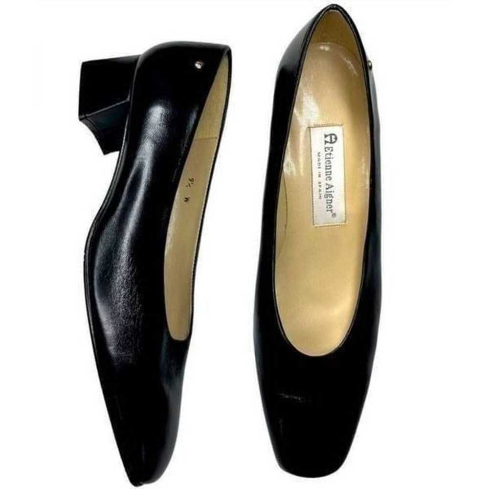 Etienne Aigner Sarah Black Block Heels size 5.5 - image 2