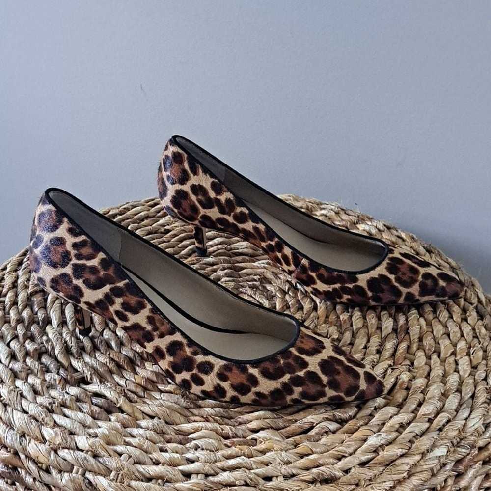 Ann Taylor Womens Leopard Print Calf Hair Kitten … - image 2