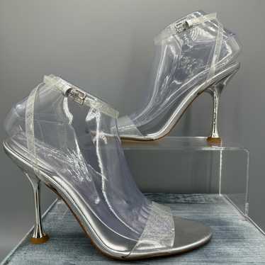 NEW Marc Fisher Calisty Strappy Heeled Sandal Sil… - image 1