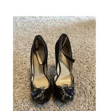 Enzo Angiolini Super Sexy Black Suede Jeweled Feat