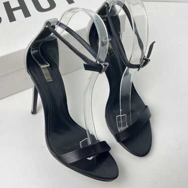 SCHUTZ Cadey Lee Black and Silver Leather Stiletto