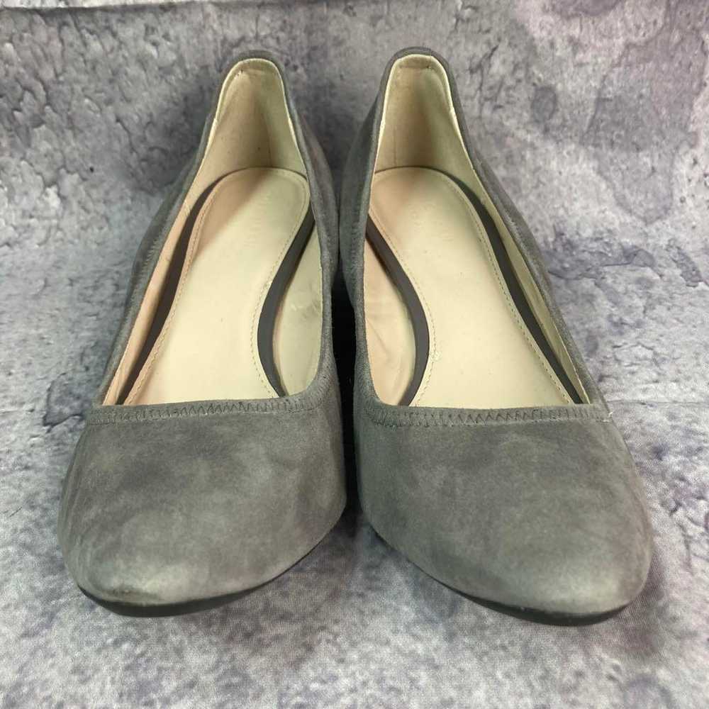 Cole Haan pumps, suede, chunky heel, gray - image 3