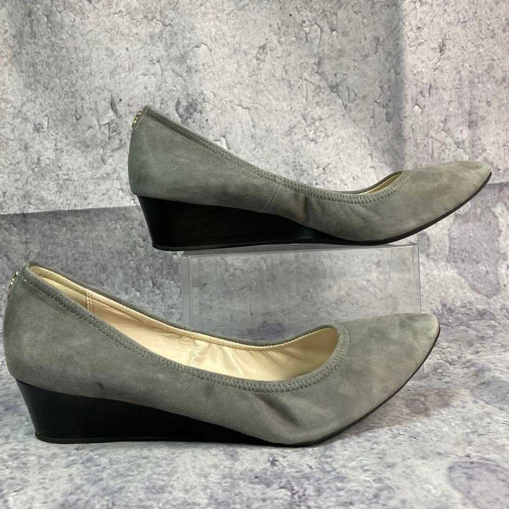 Cole Haan pumps, suede, chunky heel, gray - image 5