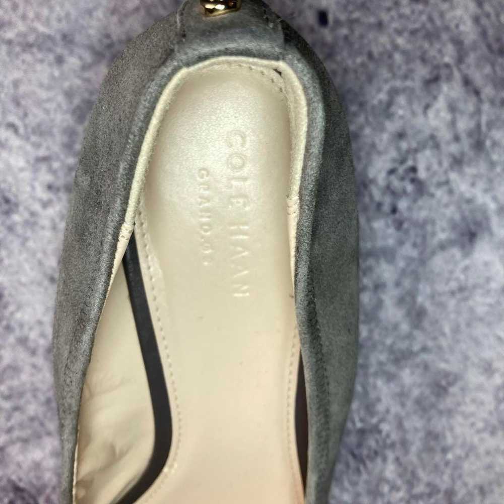 Cole Haan pumps, suede, chunky heel, gray - image 7