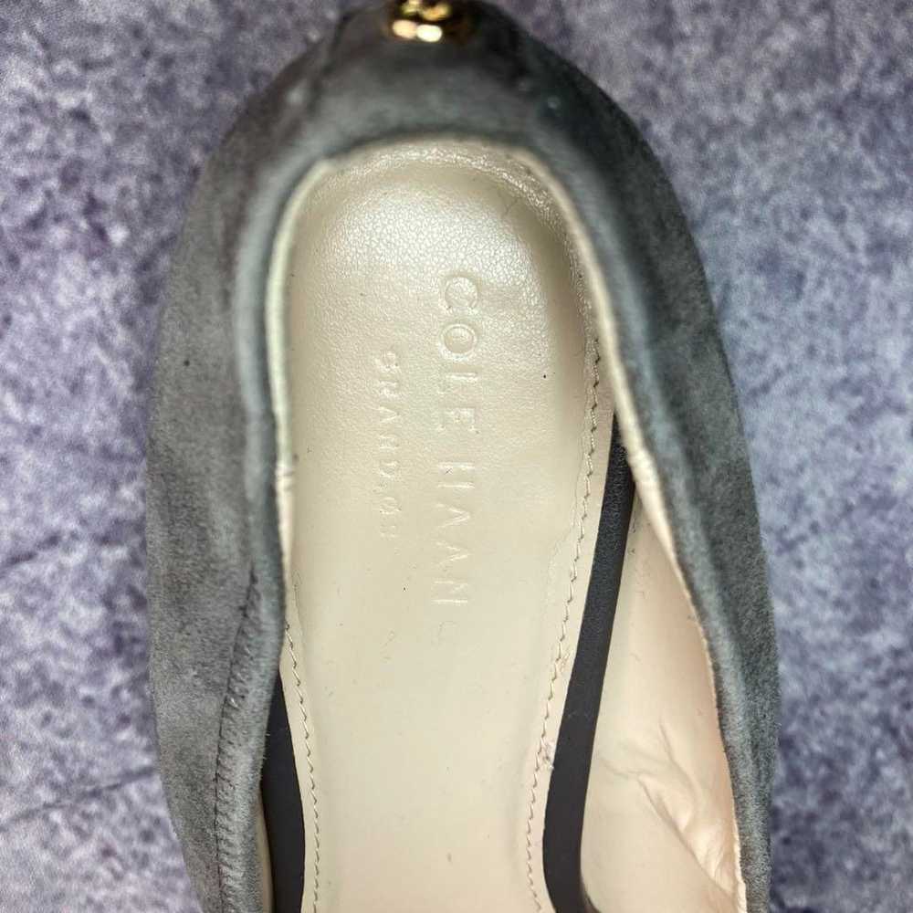 Cole Haan pumps, suede, chunky heel, gray - image 8