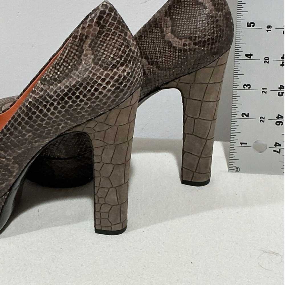 Woman’s Via Spiga Brown Snakeskin Platform Heels … - image 4