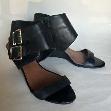 JESSICA SIMPSON Black Leather Walline Gladiator W… - image 1