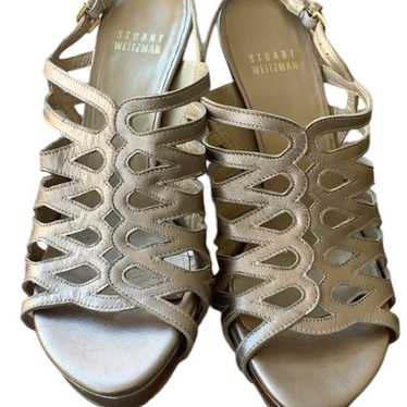 STUART WEITZMAN METALLIC  gladiator SANDLE Sz 6 - image 1