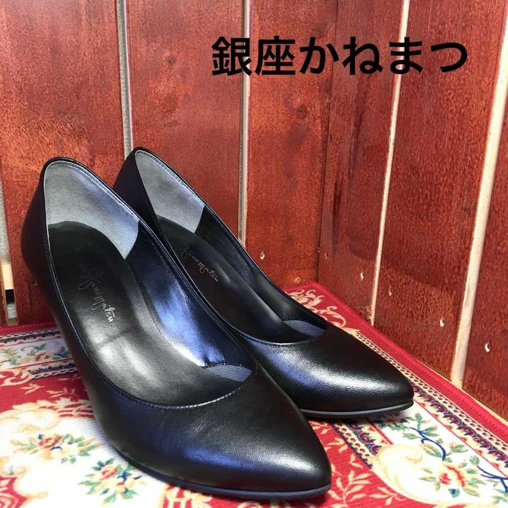 Ginza Kanematsu Black Leather Pumps 23.5cm - image 1