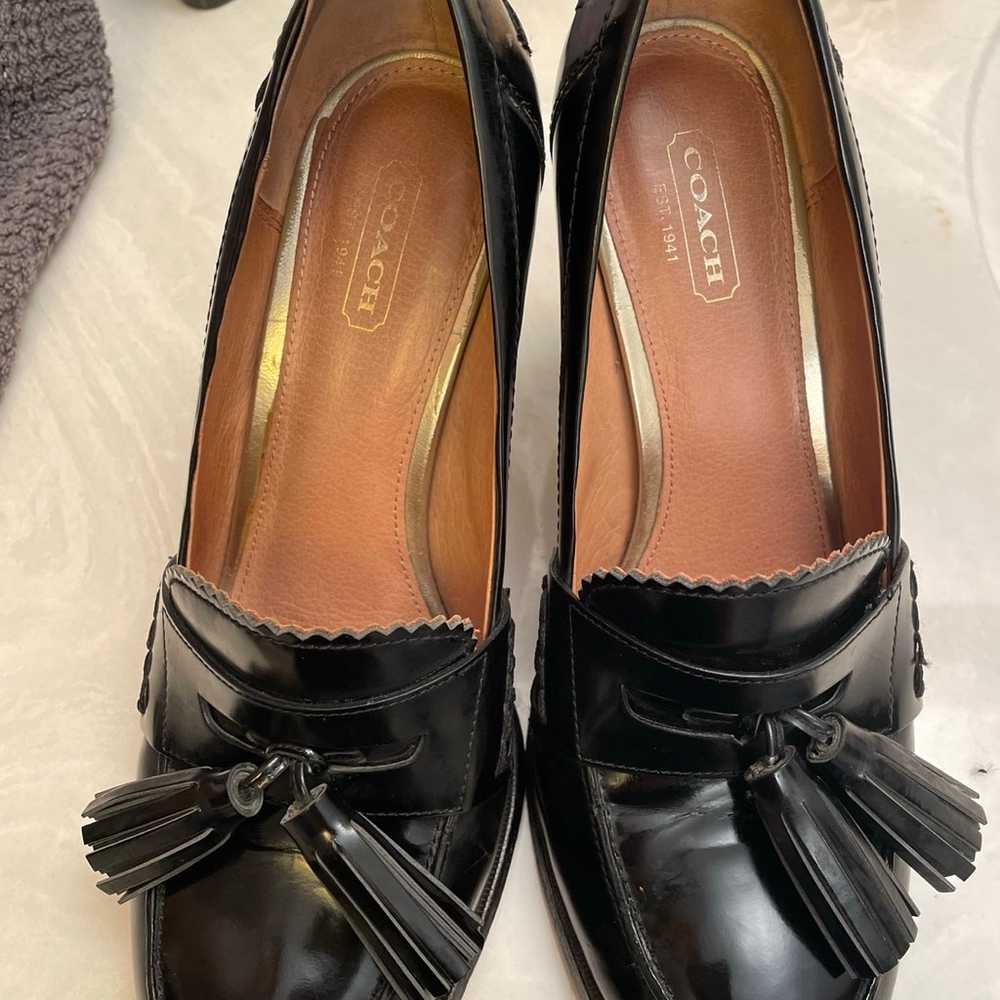 Authentic Coach Greta classic tassel loafer/heels - image 2