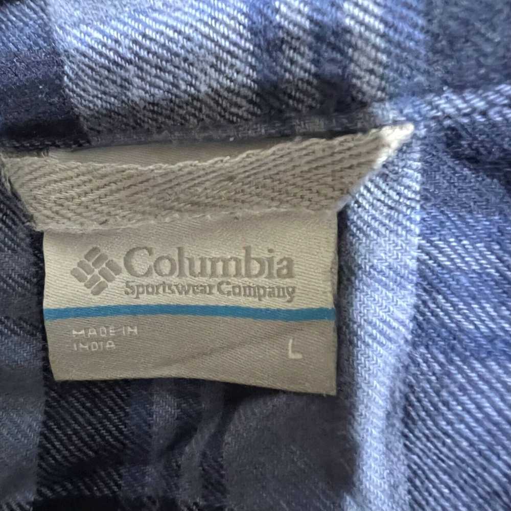 Vintage columbia mens size L blue plaid flannel b… - image 6