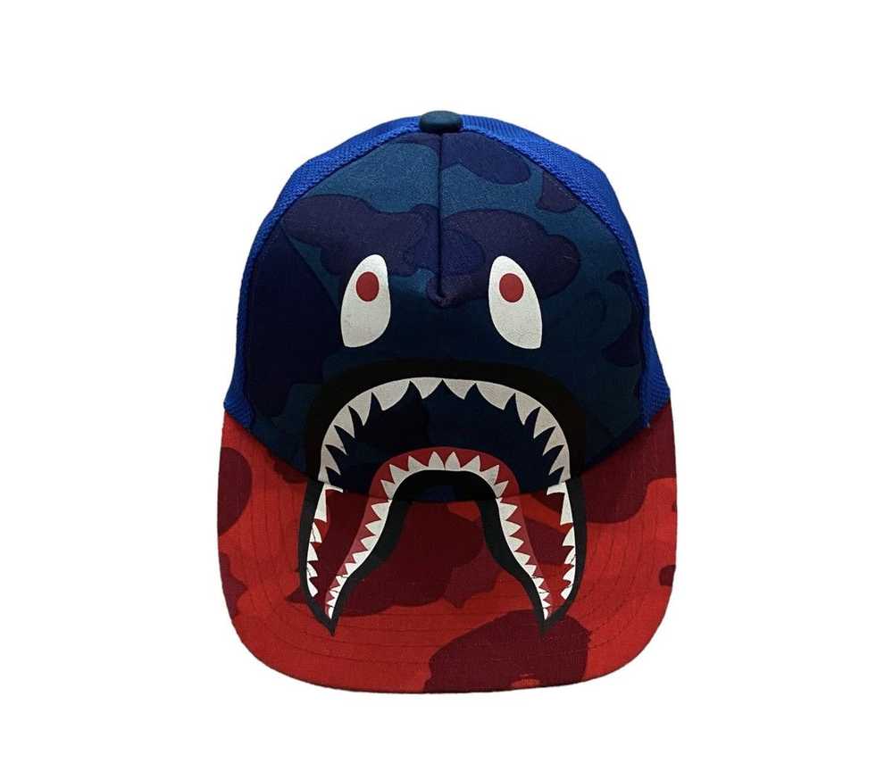 Bape Color Camo Shark Mesh Cap - image 1