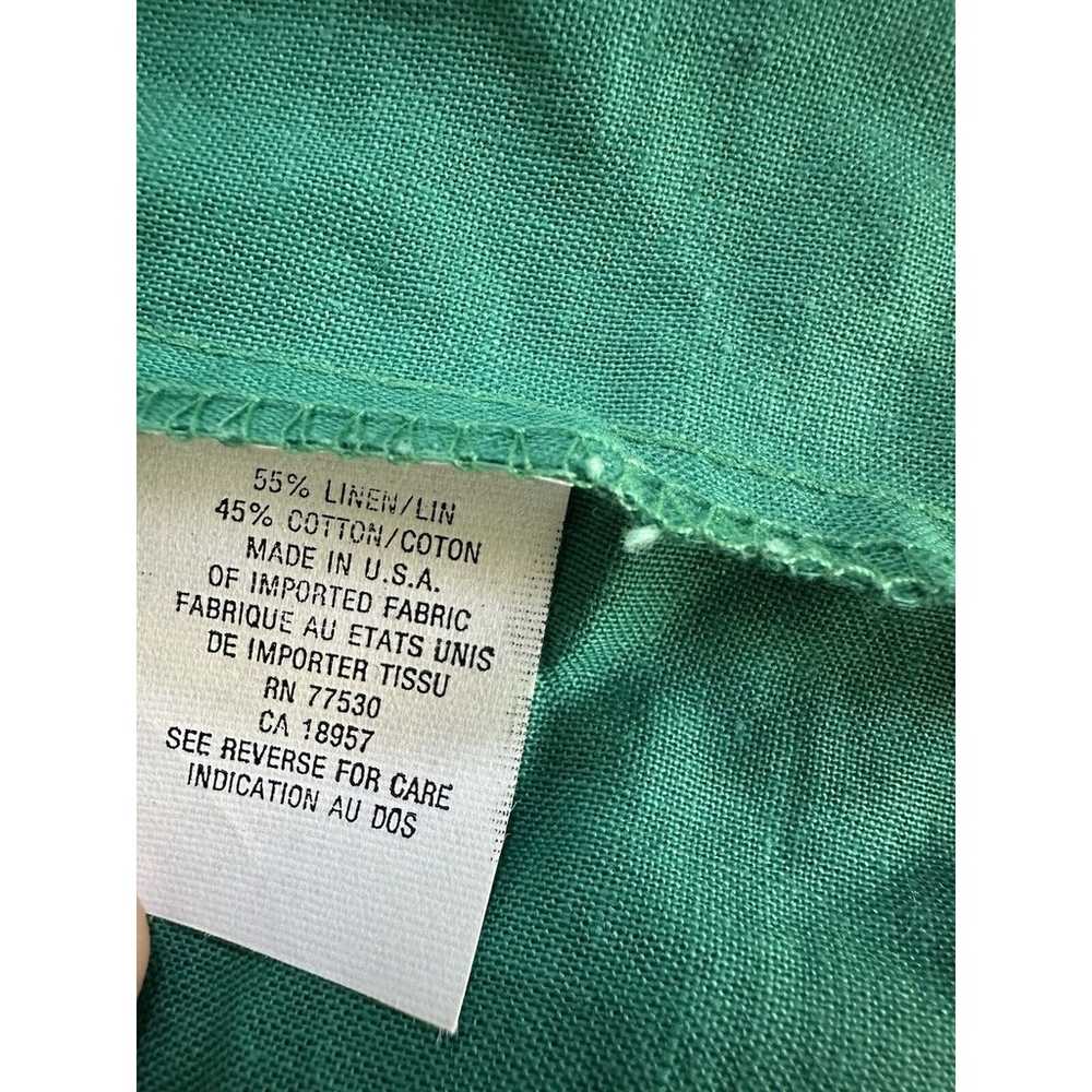 Vintage Talbots Linen Blend Shirt Green Short Sle… - image 6