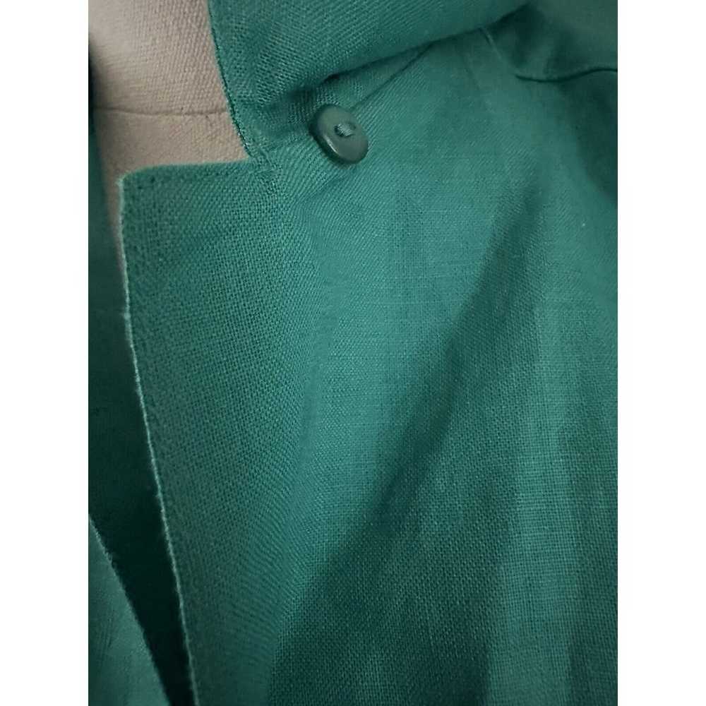 Vintage Talbots Linen Blend Shirt Green Short Sle… - image 8