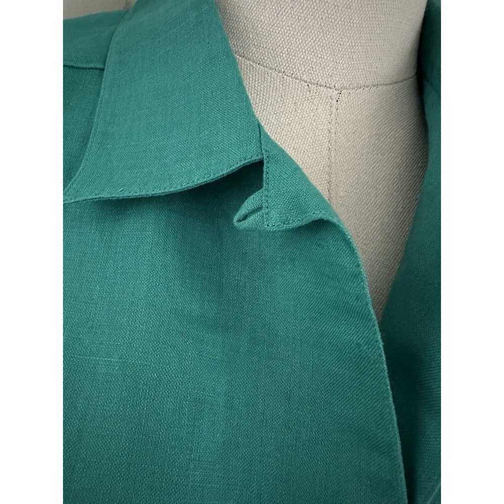 Vintage Talbots Linen Blend Shirt Green Short Sle… - image 9