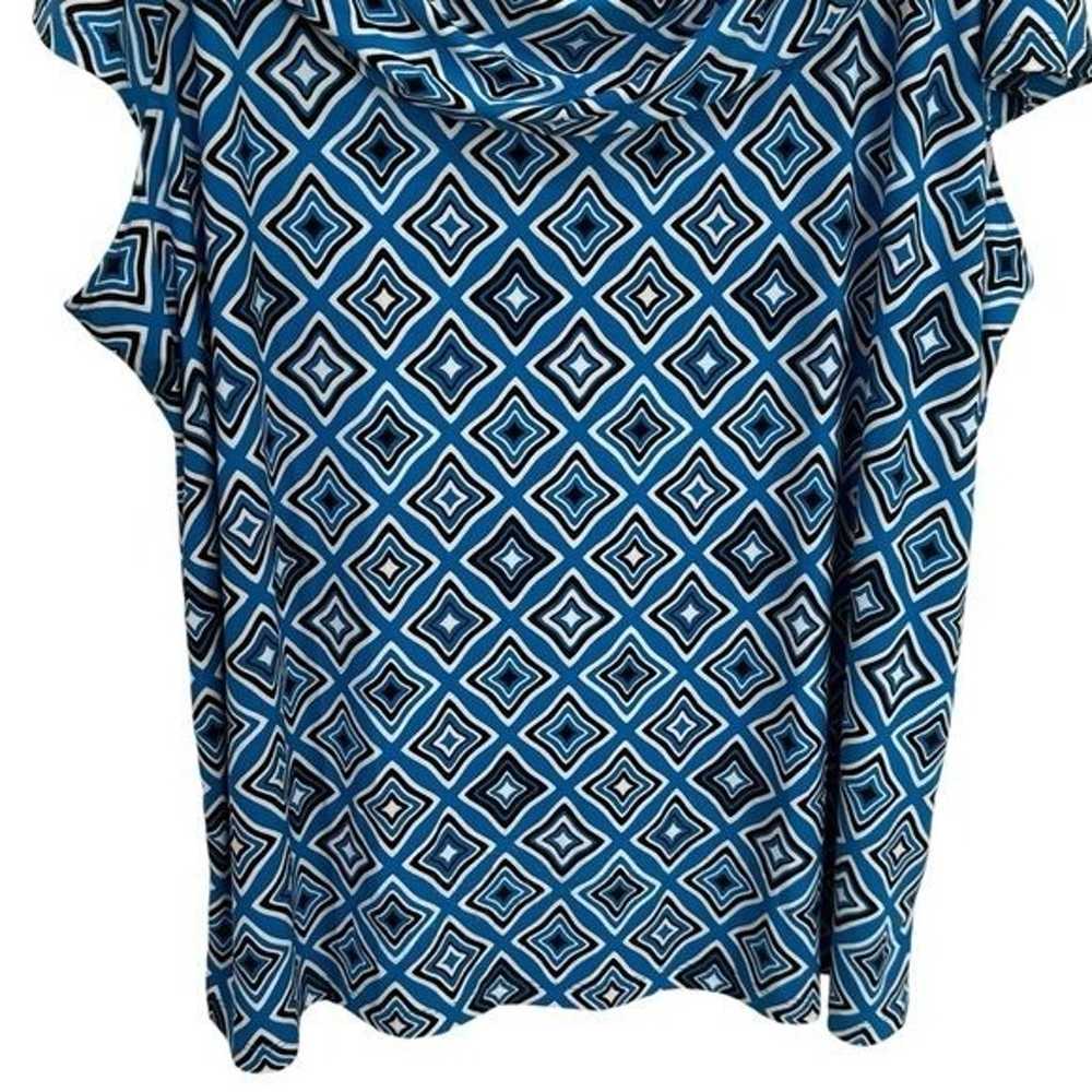 Vintage Kasper Blue and Black Geometric Print Car… - image 3