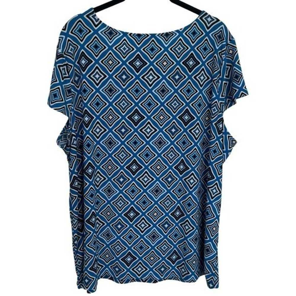 Vintage Kasper Blue and Black Geometric Print Car… - image 4