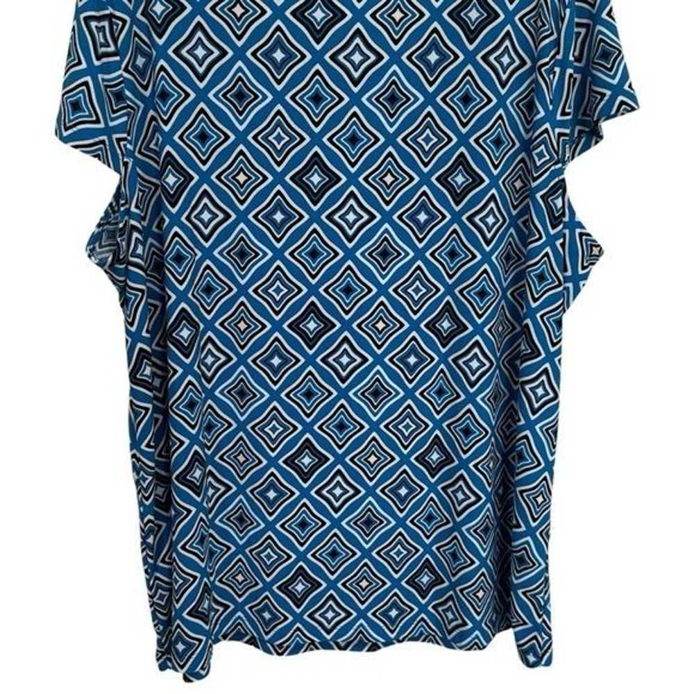 Vintage Kasper Blue and Black Geometric Print Car… - image 6