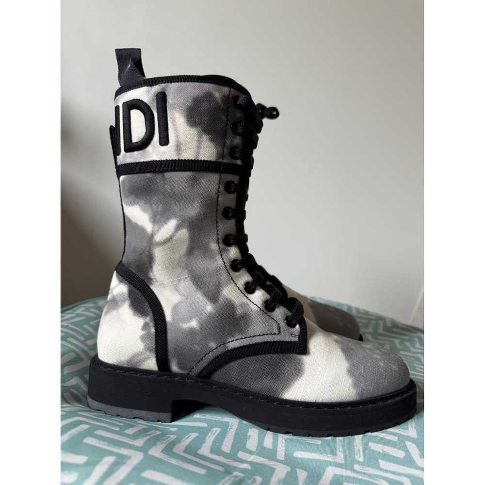 Fendi Cloth biker boots - image 4