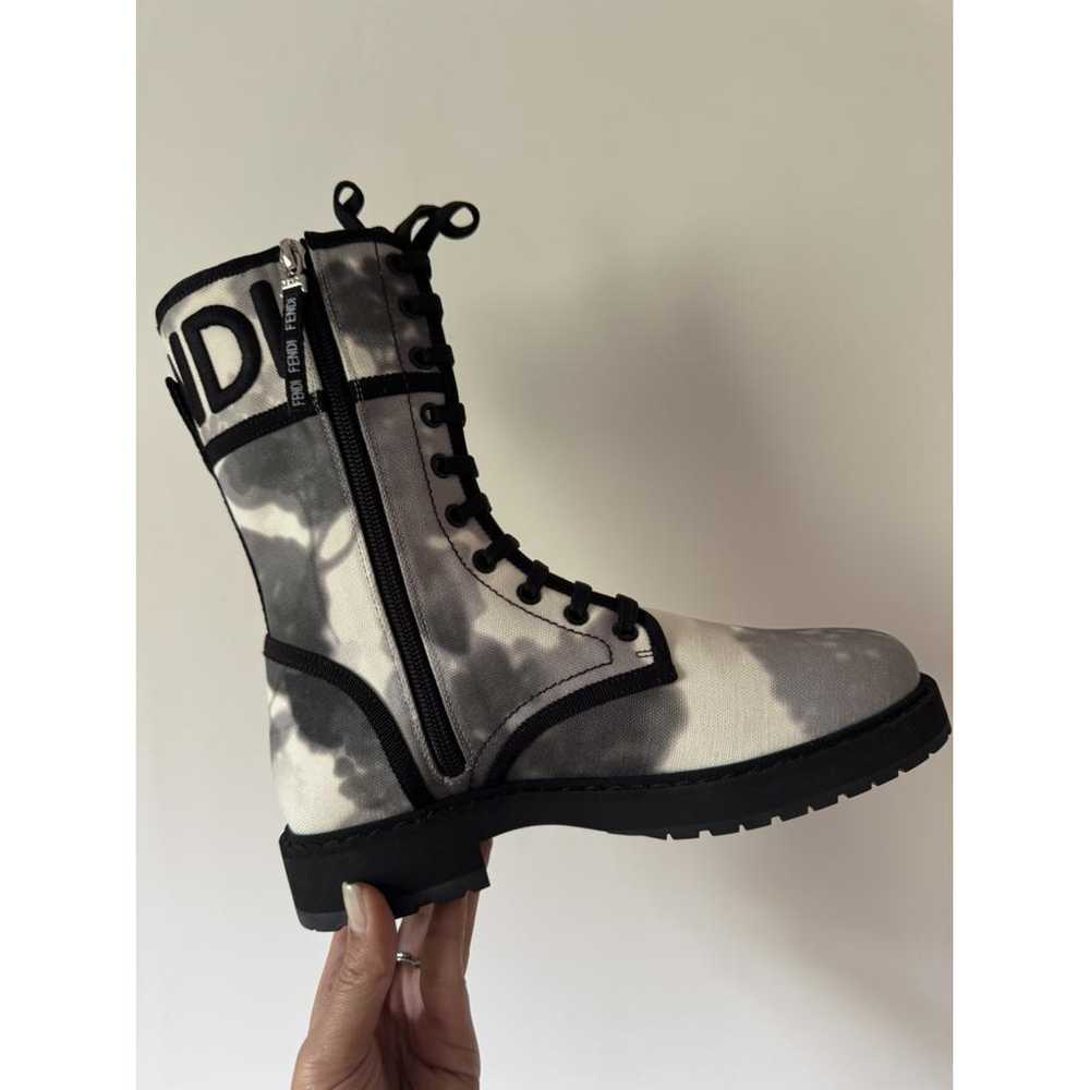 Fendi Cloth biker boots - image 8