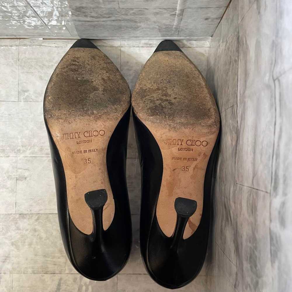 【Excellent Condition】JIMMY CHOO Black Leather Pum… - image 10