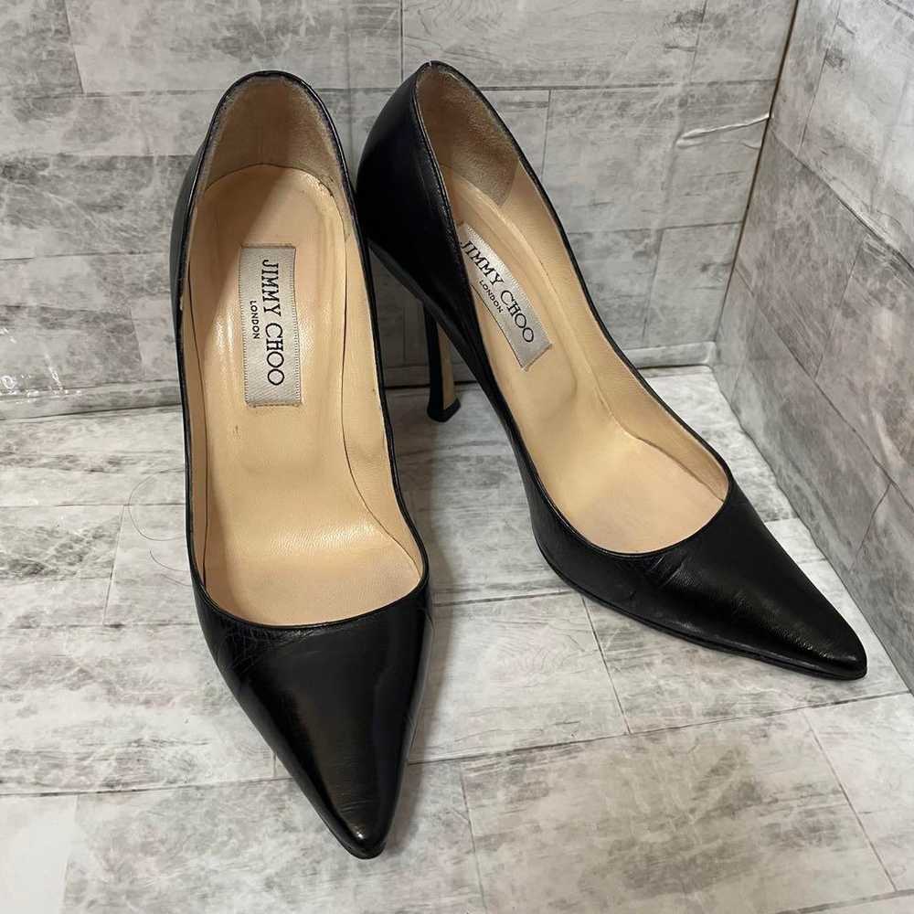 【Excellent Condition】JIMMY CHOO Black Leather Pum… - image 11