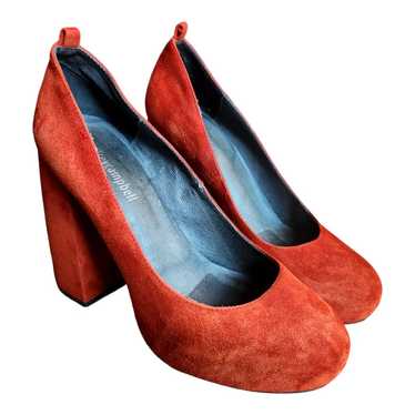 Jeffrey Campbell Platform Pump 5" Heels Suede Red… - image 1