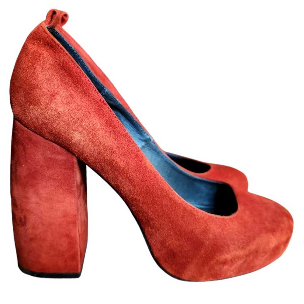 Jeffrey Campbell Platform Pump 5" Heels Suede Red… - image 2