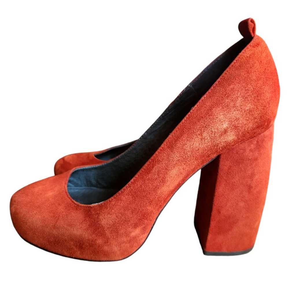 Jeffrey Campbell Platform Pump 5" Heels Suede Red… - image 4