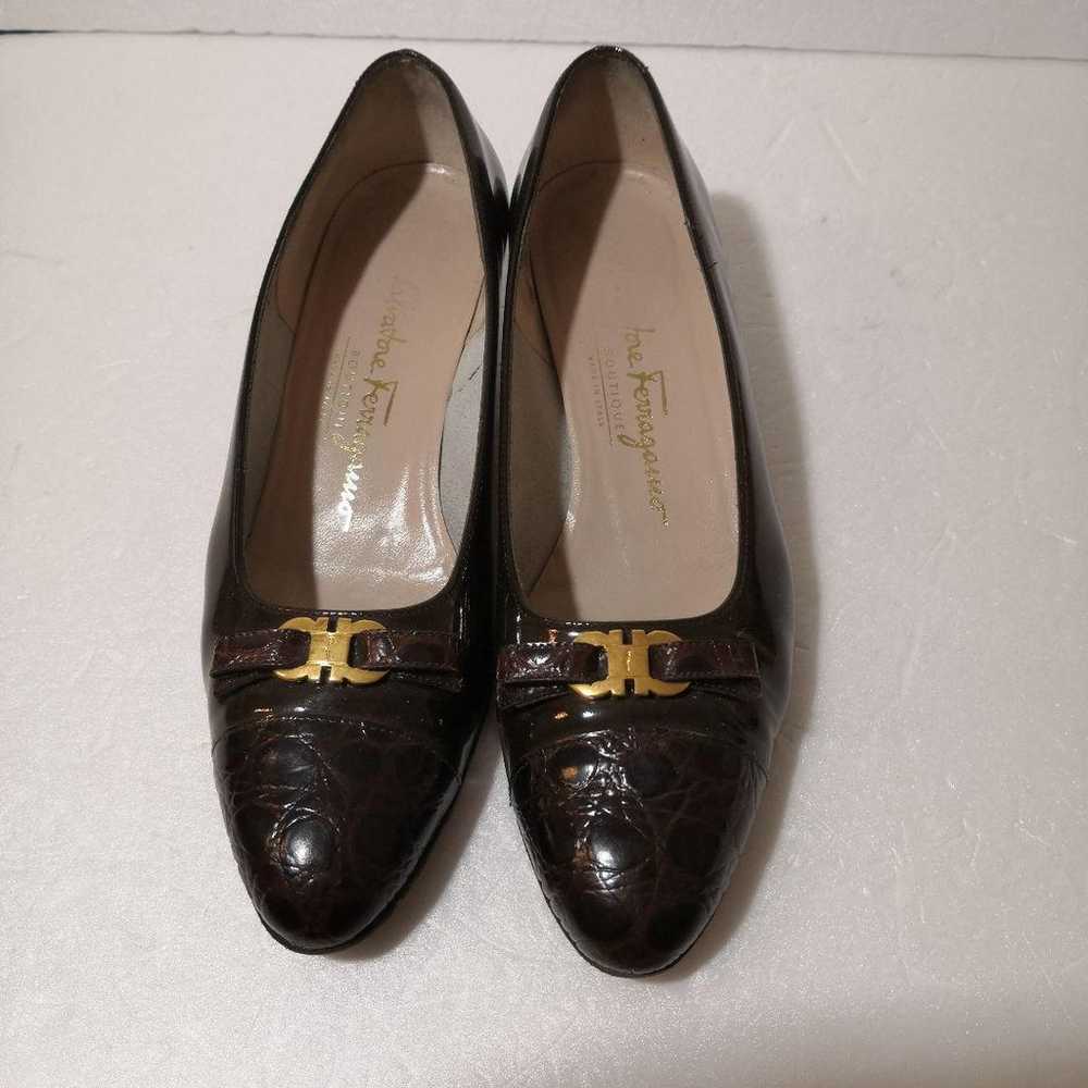 Salvatore Ferragamo pumps, brown Gancini pattern,… - image 2