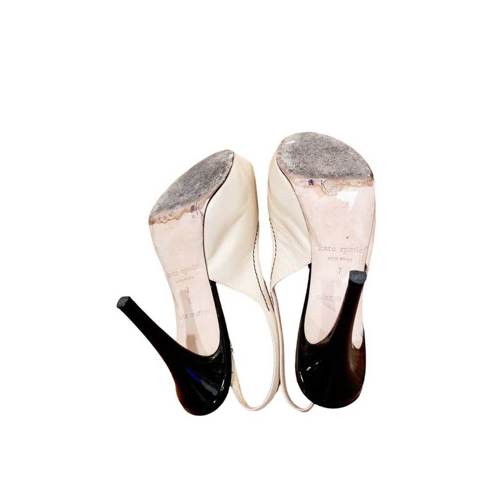 Kate Spade Nude & Black Peep Toe Heels Size 7 - image 10