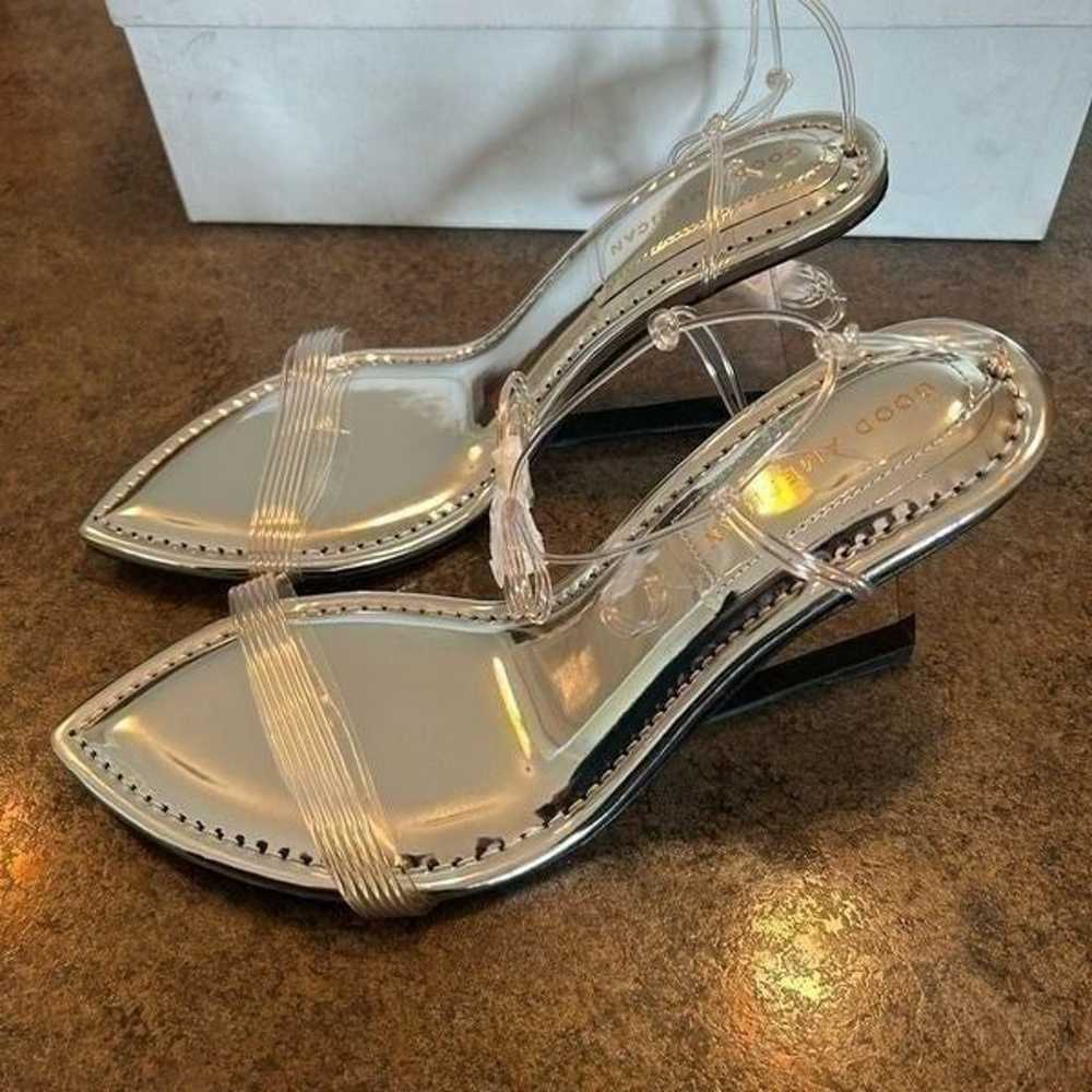 NWT Size 9.5 Good American Wedge Silver Glass Hee… - image 6