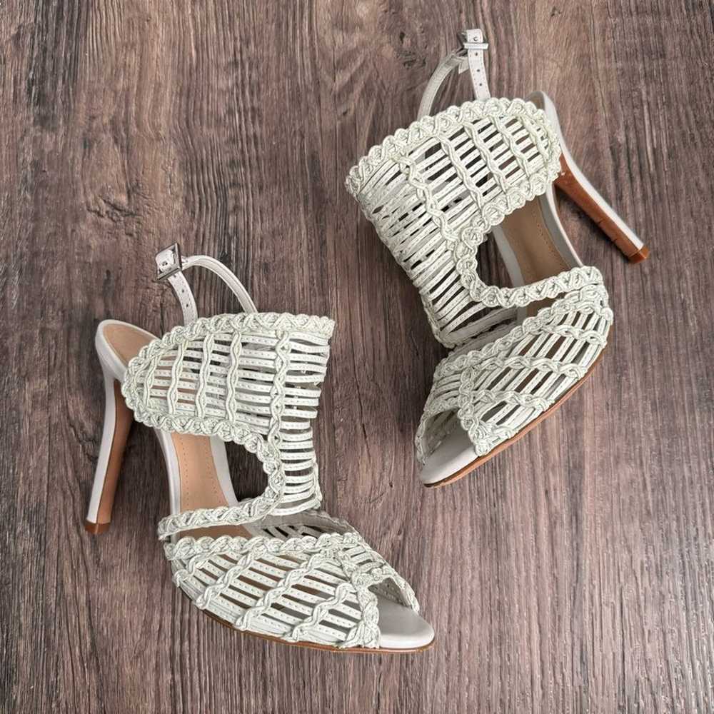 SCHUTZ Lattice Woven Peep-Toe Heels - image 2