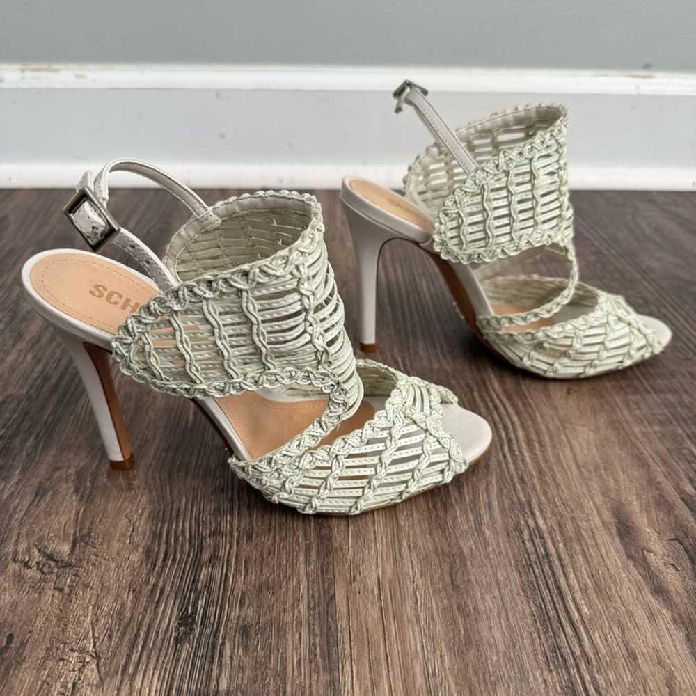 SCHUTZ Lattice Woven Peep-Toe Heels - image 3