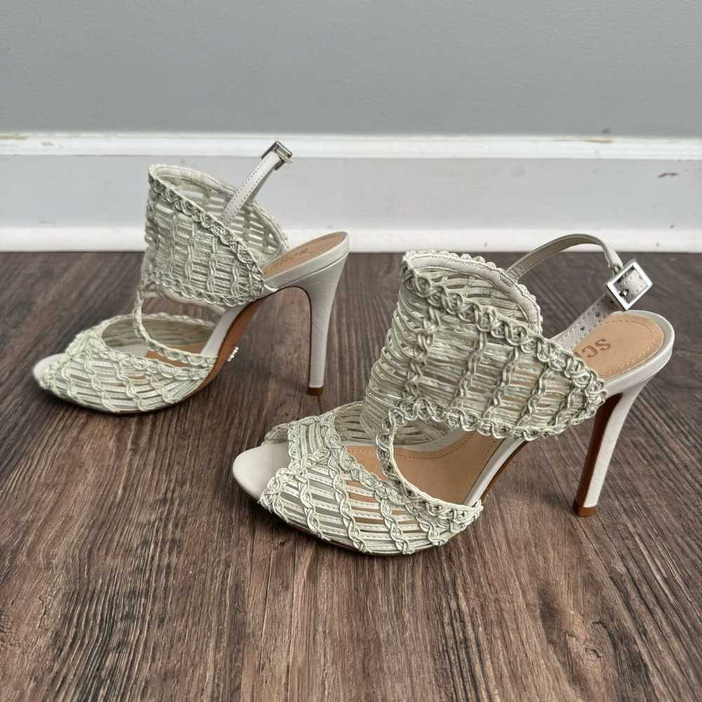 SCHUTZ Lattice Woven Peep-Toe Heels - image 5