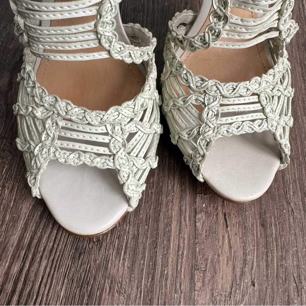 SCHUTZ Lattice Woven Peep-Toe Heels - image 8