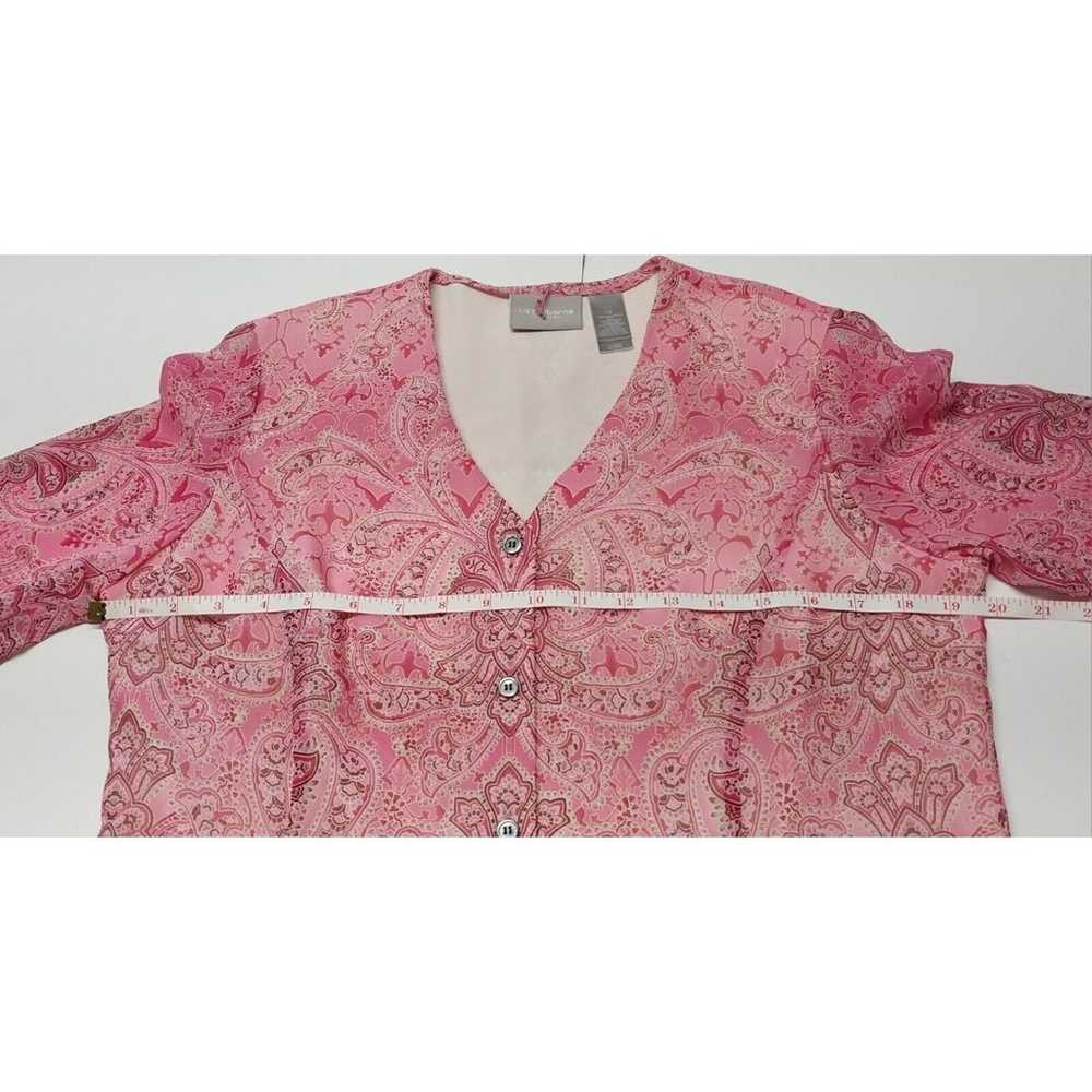 Vtg Liz Claiborne Women Size 10 Blouse 100% Silk … - image 7