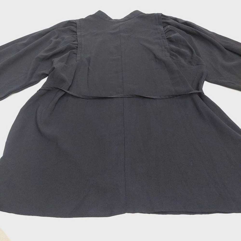 Gleeful Volume Sleeve Shirt Blouse L Black Band C… - image 10