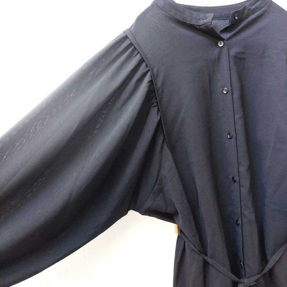 Gleeful Volume Sleeve Shirt Blouse L Black Band C… - image 2