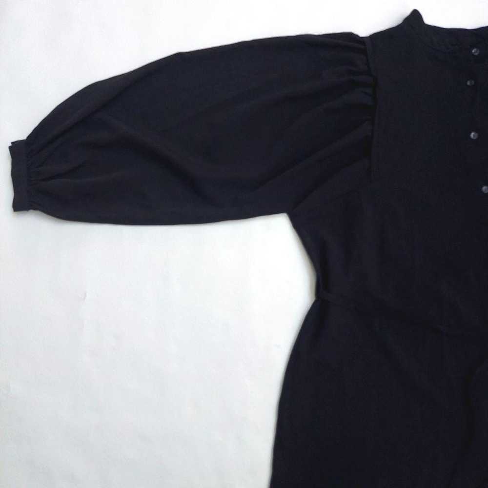 Gleeful Volume Sleeve Shirt Blouse L Black Band C… - image 5