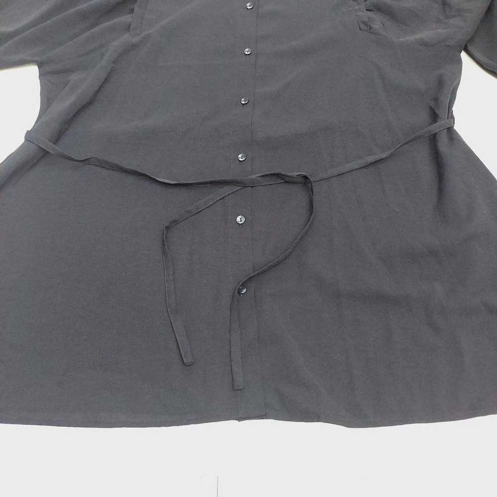 Gleeful Volume Sleeve Shirt Blouse L Black Band C… - image 7